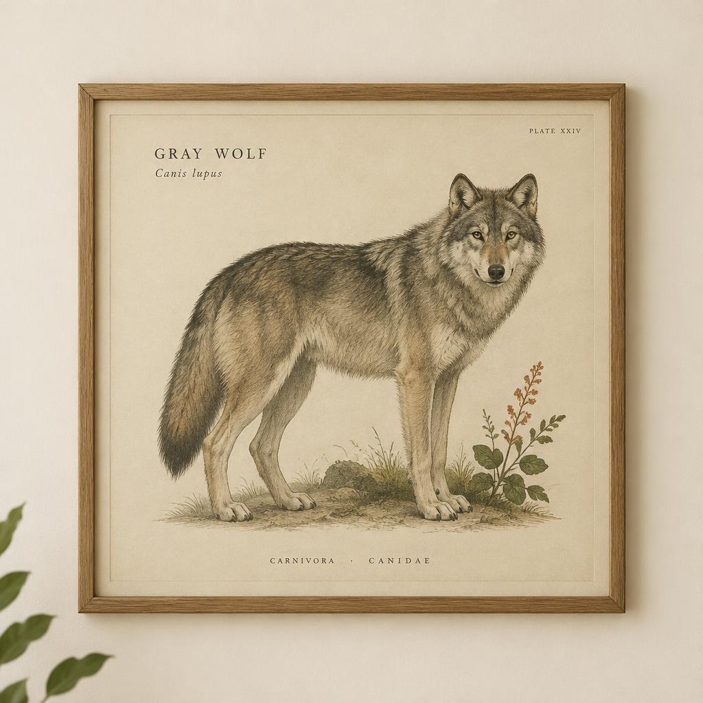Gray Wolf — Plate XXIV Art Print
