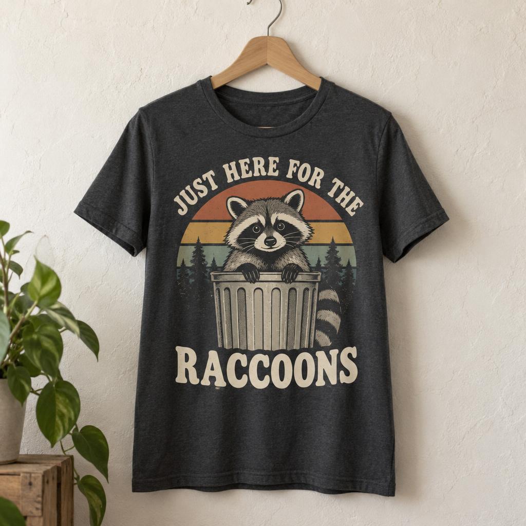 Just Here for the Raccoons Graphic Tee