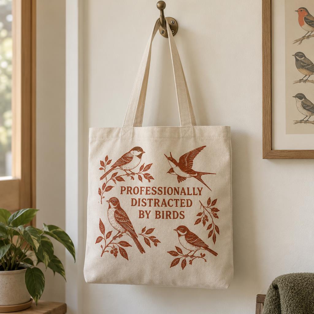 Professionally Distracted by Birds Tote Bag
